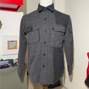 Engineered Garments - Dark Grey Block Herringbone WoolCPO Shirt